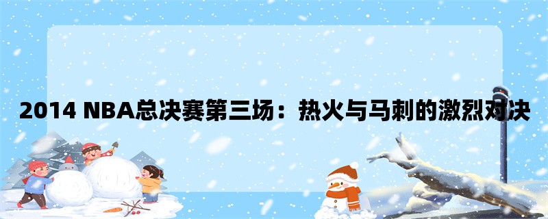 2014 NBA总决赛第三场：热