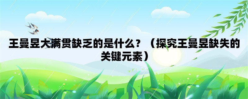 王曼昱大满贯缺乏的是什么？（探究王曼昱缺失的关键元素）