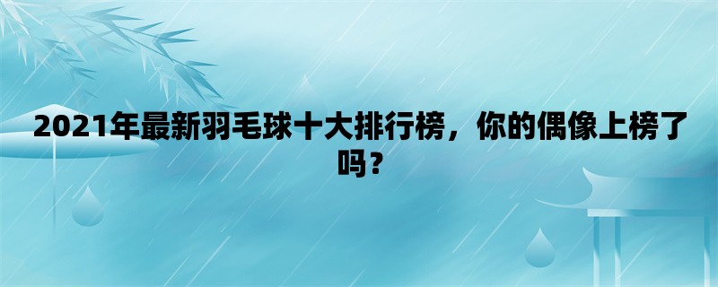 2021年最新羽毛球十大排