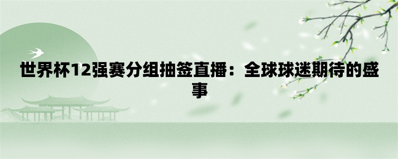 世界杯12强赛分组抽签直播：全球球迷期待的盛事