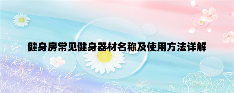 健身房常见健身器材名称及使用方法详解