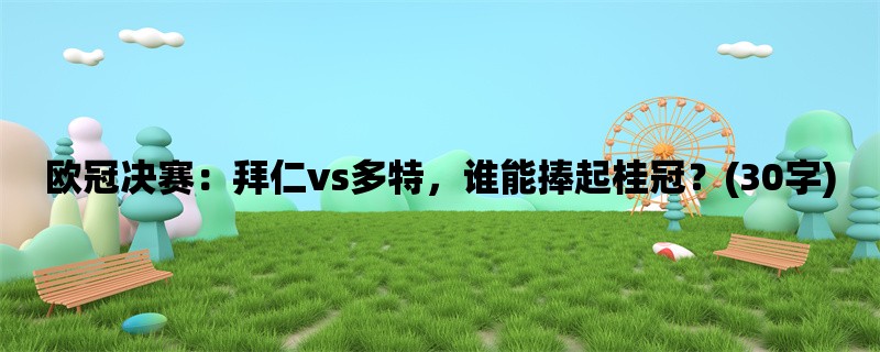 欧冠决赛：拜仁vs多特，