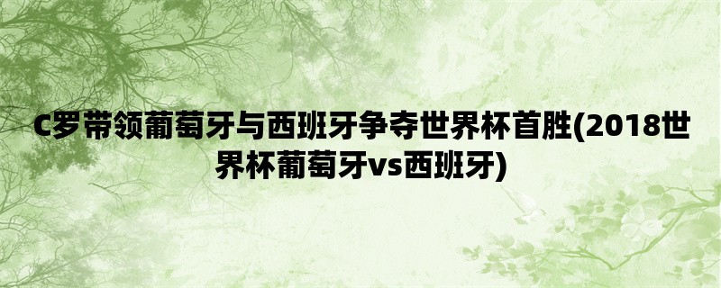 C罗带领葡萄牙与西班牙争夺世界杯首胜(2018世界杯葡萄牙vs西班牙)