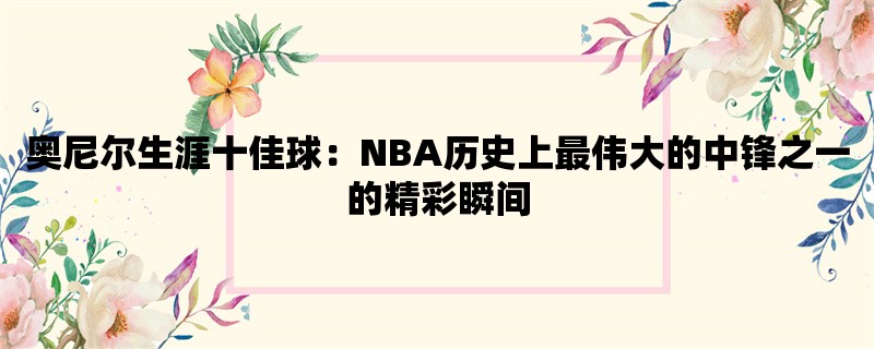 奥尼尔生涯十佳球：NB