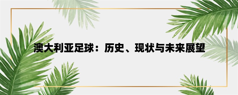 澳大利亚足球：历史、现