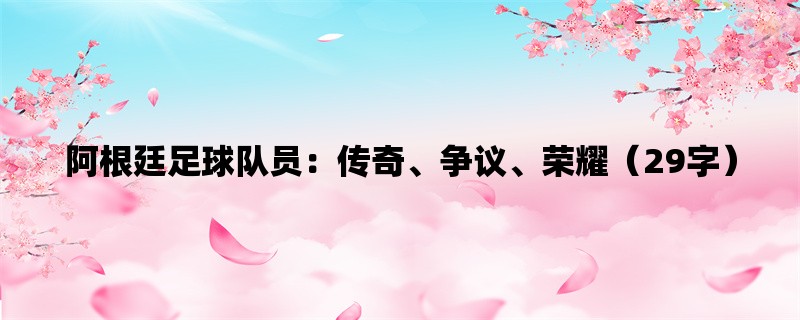 阿根廷足球队员：传奇、争议、荣耀（29字）