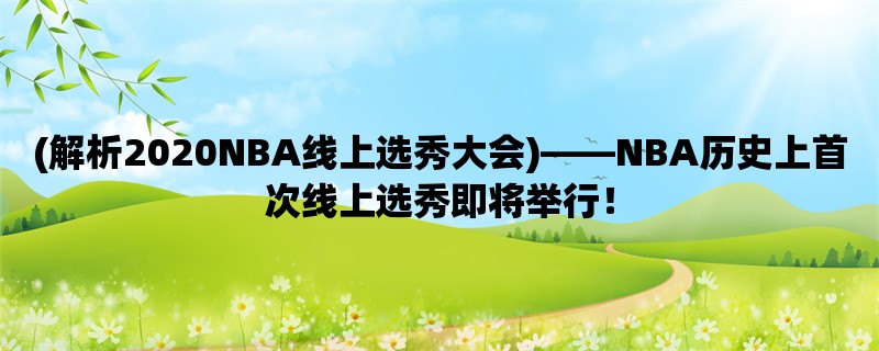 (解析2020NBA线上选秀大会)，NBA历史上首次线上选秀即将举行！