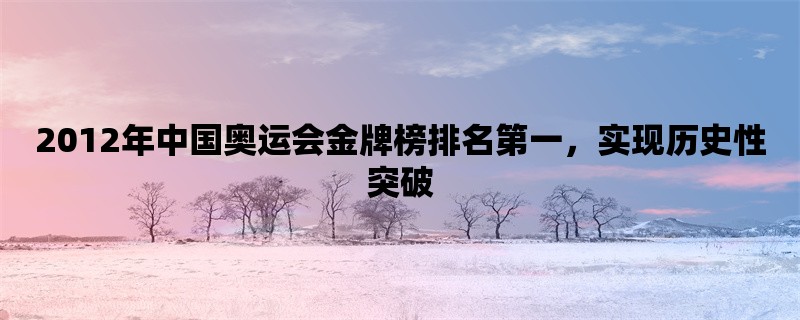 2012年中国奥运会金牌榜