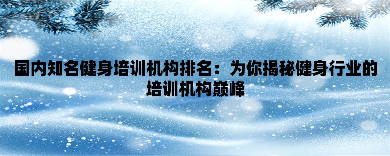 国内知名健身培训机构排