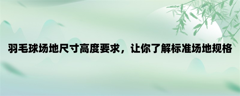 羽毛球场地尺寸高度要求，让你了解标准场地规格