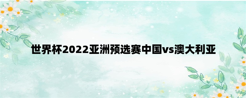 世界杯2022亚洲预选赛中