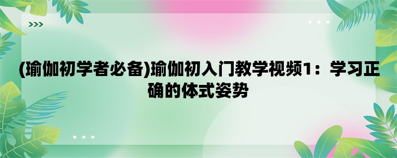 (瑜伽初学者必备)瑜伽初入门教学视频1：学习正确的体式姿势