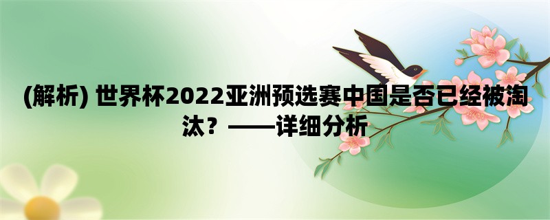 (解析) 世界杯2022亚洲预