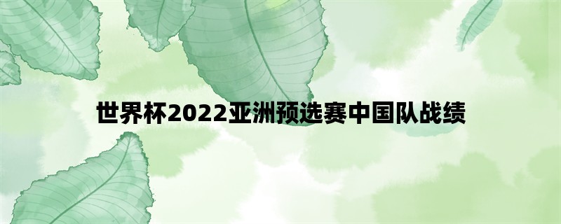 世界杯2022亚洲预选赛中