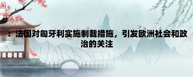 ：法国对匈牙利实施制裁措施，引发欧洲社会和政治的关注