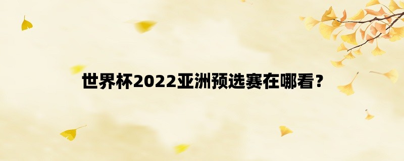 世界杯2022亚洲预选赛在哪看？