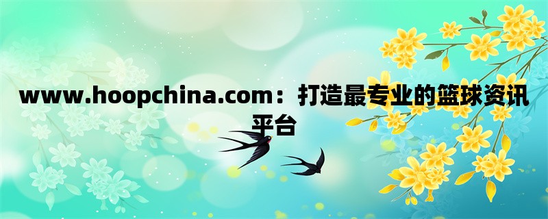 www.hoopchina.com：打造最专业的篮球资讯平台