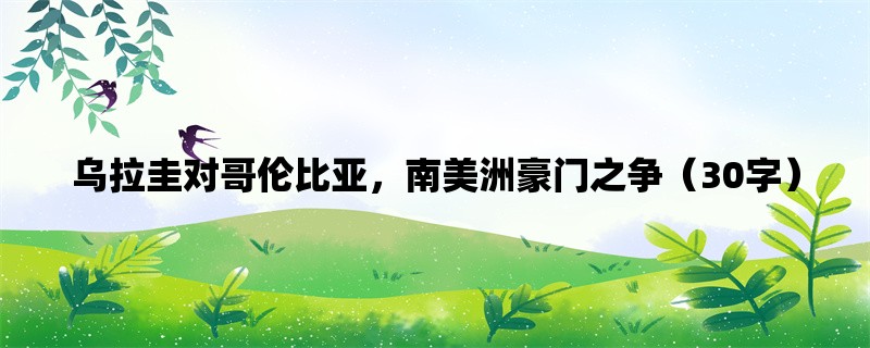 乌拉圭对哥伦比亚，南美