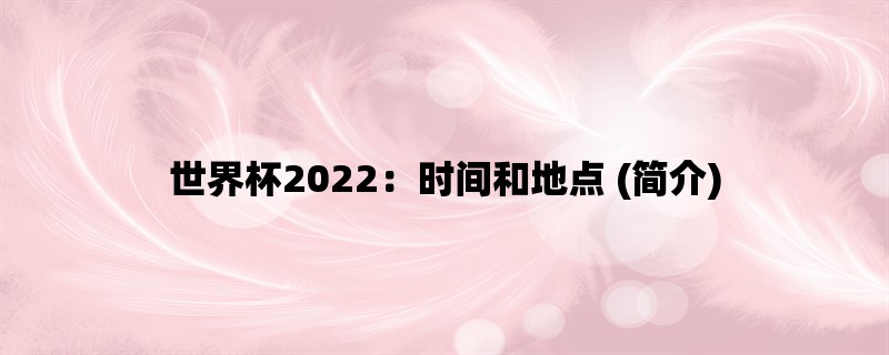 世界杯2022：时间和地点 (简介)