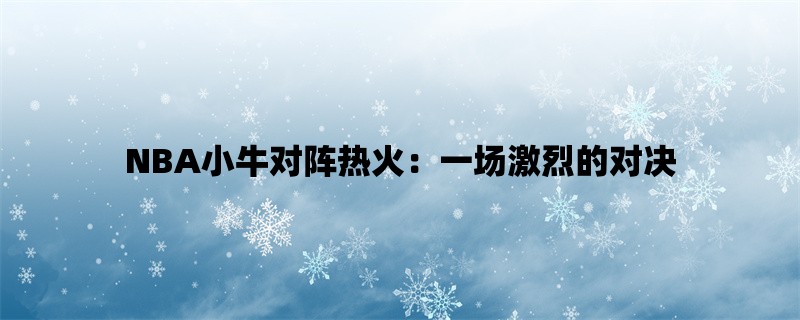 NBA小牛对阵热火：一场激烈的对决