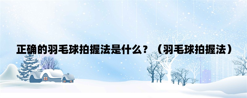 正确的羽毛球拍握法是什么？（羽毛球拍握法）