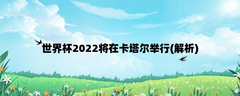 世界杯2022将在卡塔尔举