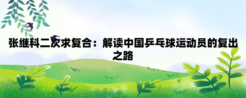 张继科二次求复合：解读