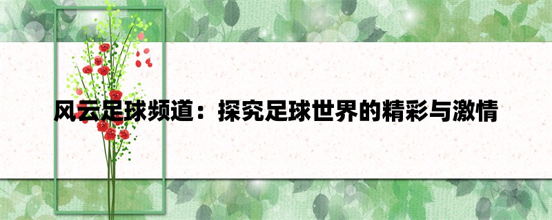 风云足球频道：探究足球世界的精彩与激情