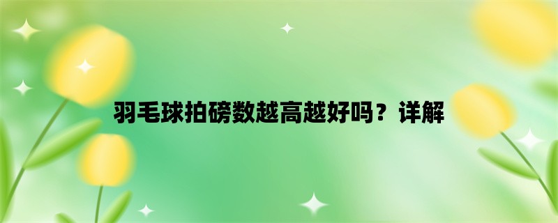 羽毛球拍磅数越高越好吗