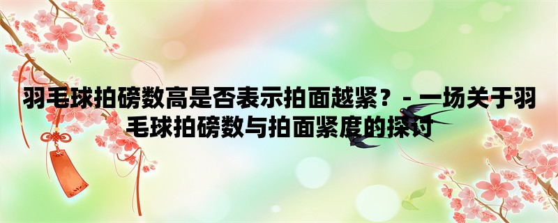 羽毛球拍磅数高是否表示拍面越紧？- 一场关于羽毛球拍磅数与拍面紧度的探讨