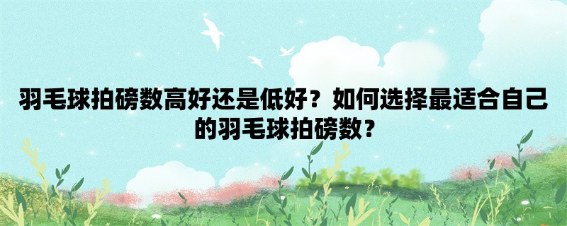 羽毛球拍磅数高好还是低好？如何选择最适合自己的羽毛球拍磅数？