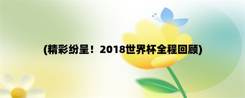 (精彩纷呈！2018世界杯全程回顾)