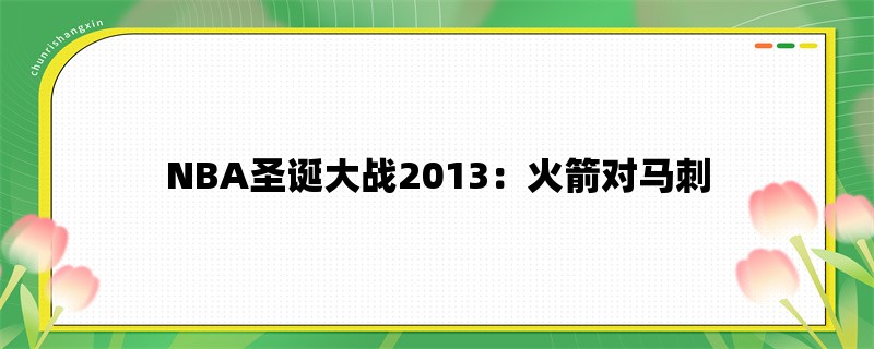 NBA圣诞大战2013：火箭对