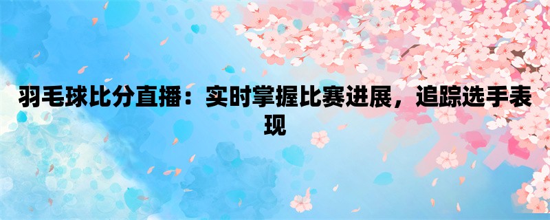 羽毛球比分直播：实时掌