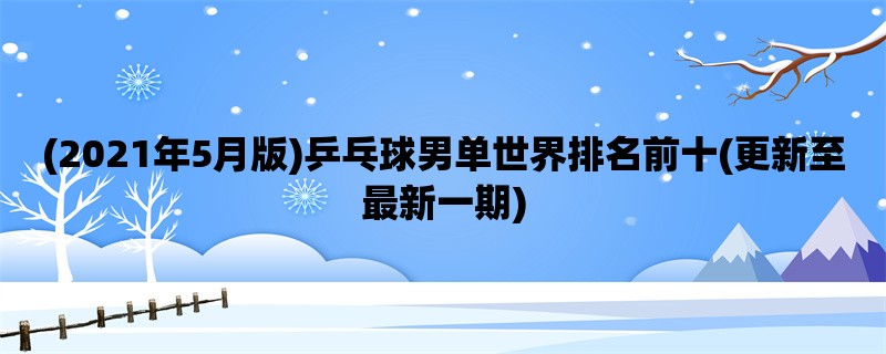 (2021年5月版)乒乓球男单