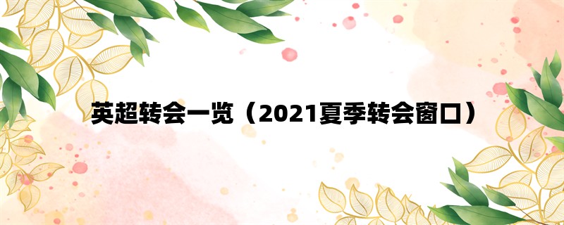 英超转会一览（2021夏季