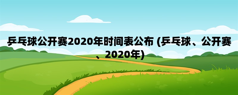 乒乓球公开赛2020年时间表公布 (乒乓球、公开赛、2020年)