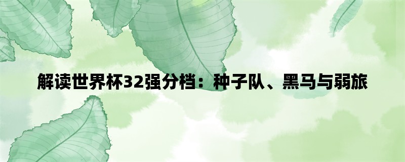 解读世界杯32强分档：种子队、黑马与弱旅