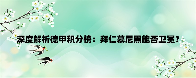 深度解析德甲积分榜：拜仁慕尼黑能否卫冕？