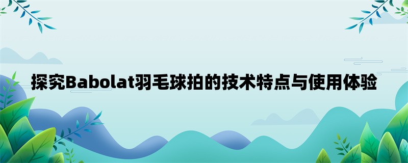 探究Babolat羽毛球拍的技