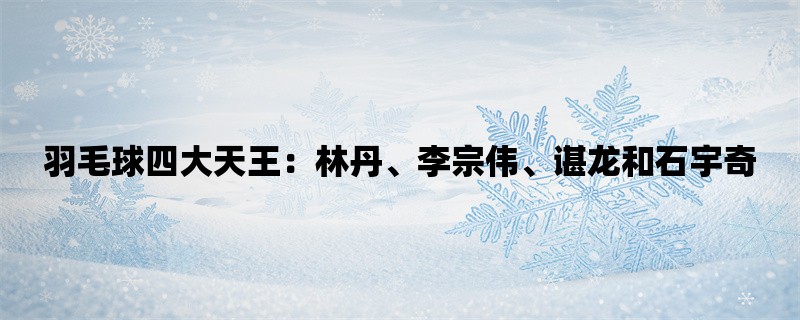 羽毛球四大天王：林丹、李宗伟、谌龙和石宇奇