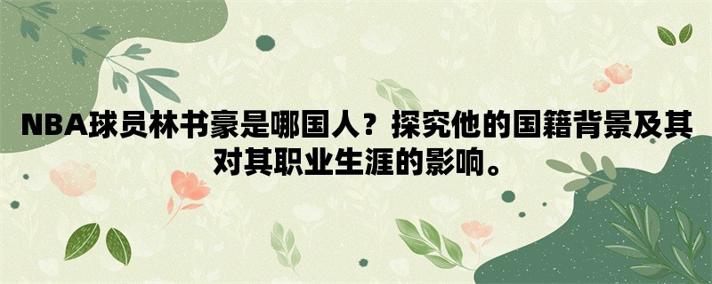 NBA球员林书豪是哪国人？探究他的国籍背景及其对其职业生涯的影响。