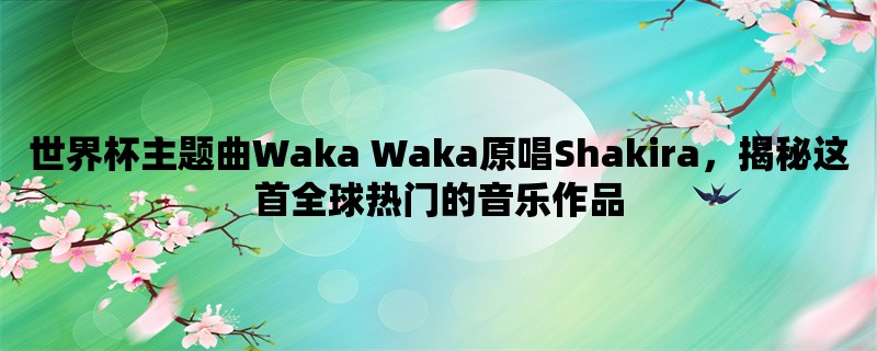 世界杯主题曲Waka Waka原唱Shakira，揭秘这首全球热门的音乐作品