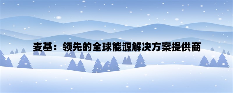 麦基：领先的全球能源解