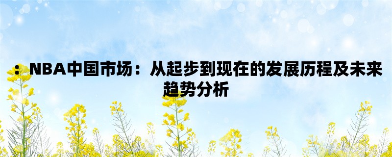 ：NBA中国市场：从起步到现在的发展历程及未来趋势分析