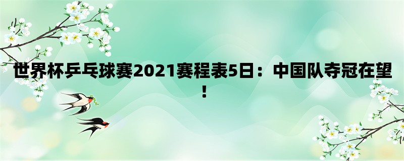 世界杯乒乓球赛2021赛程表5日：中国队夺冠在望！