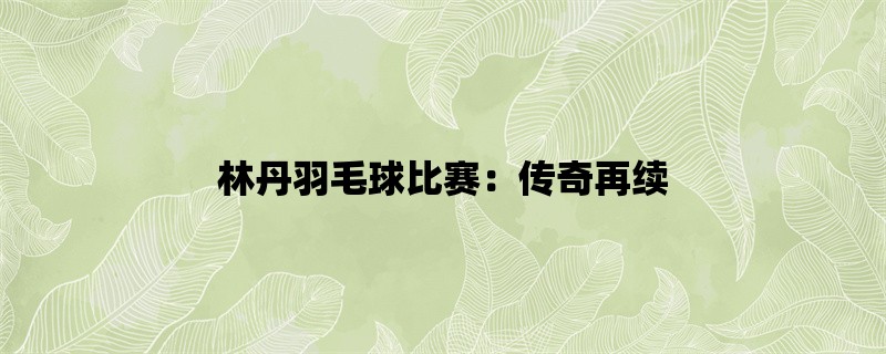 林丹羽毛球比赛：传奇再