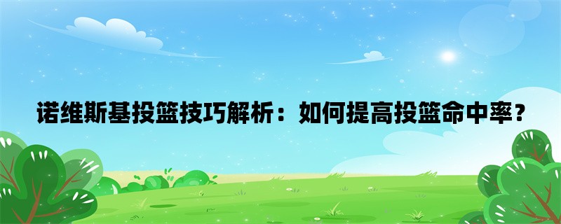 诺维斯基投篮技巧解析：如何提高投篮命中率？