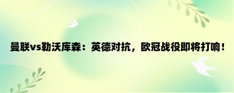 曼联vs勒沃库森：英德对