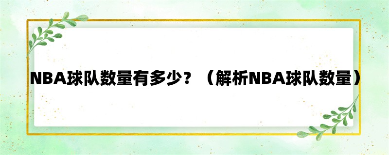 NBA球队数量有多少？（解析NBA球队数量）